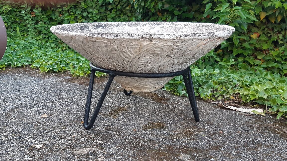 Conical planter on tripod stand 1950