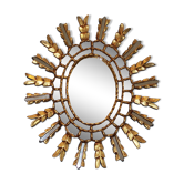 Golden carved wood sun mirror, 70