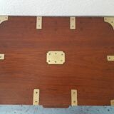 Marine trunk travel cabinet period 19th wood and brass