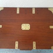 Marine trunk travel cabinet period 19th wood and brass