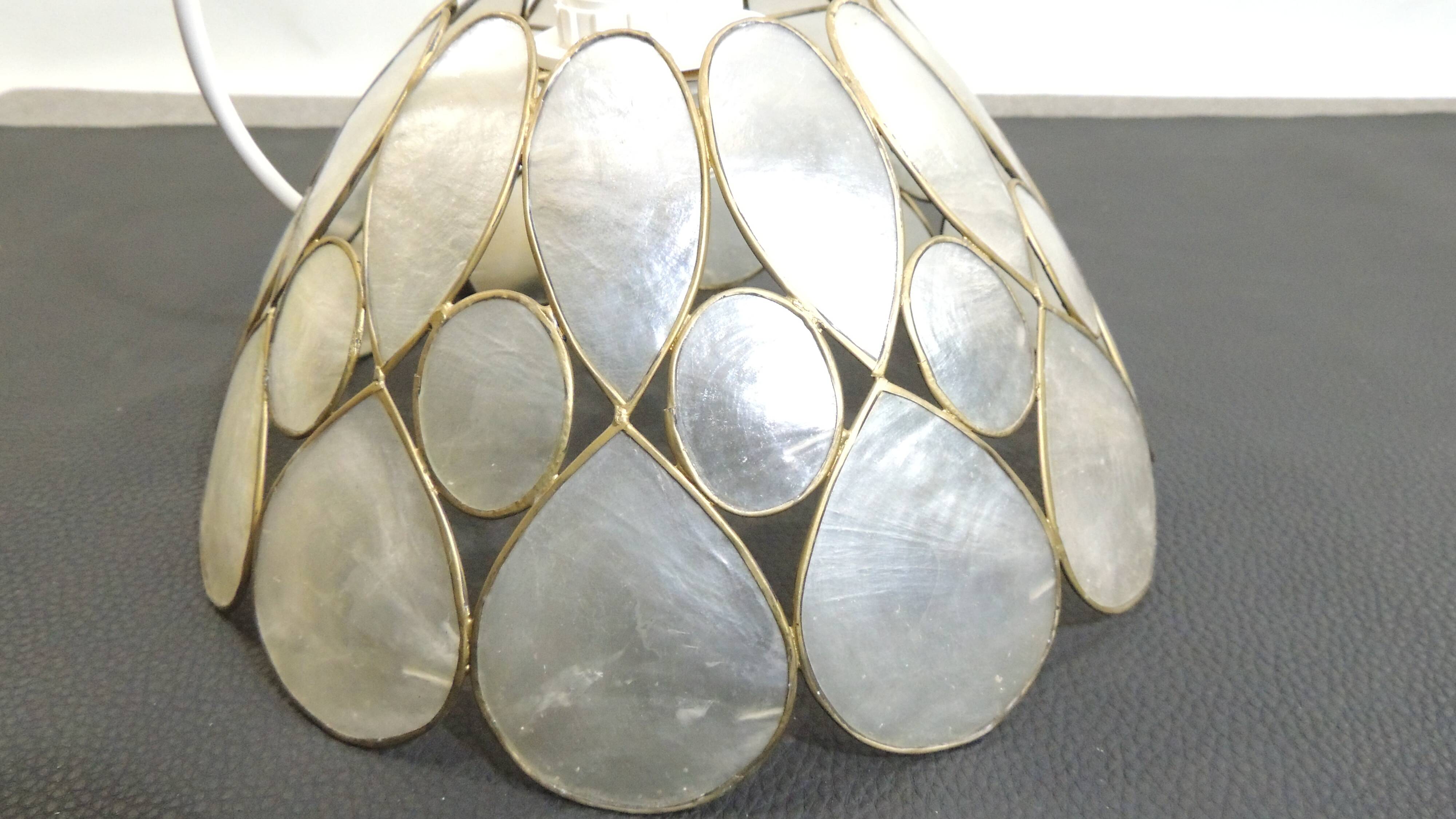 Vintage 1970s shell pendant lamp ceiling light lampshade