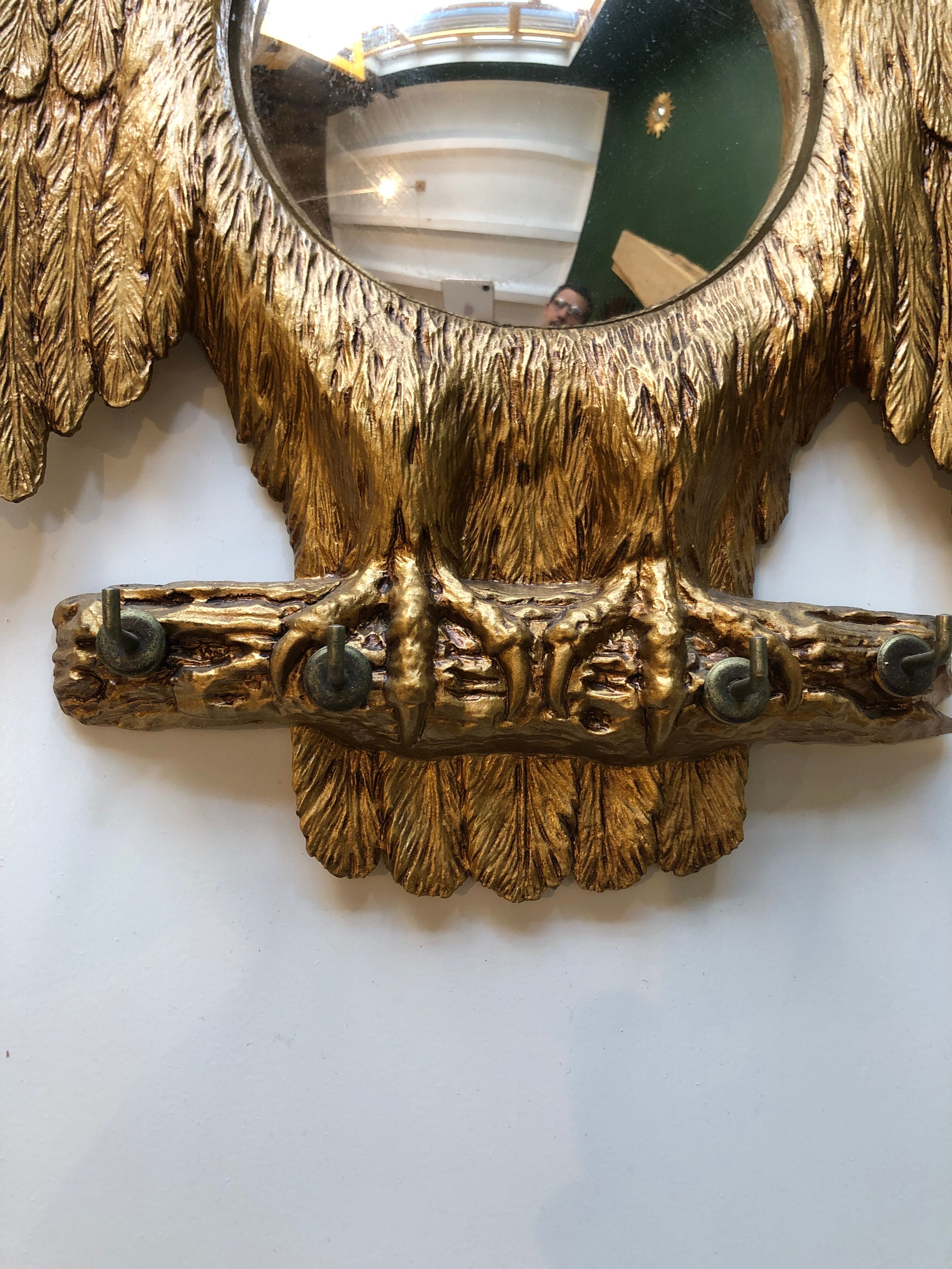 Witch mirror shape vintage owls 28x38cm