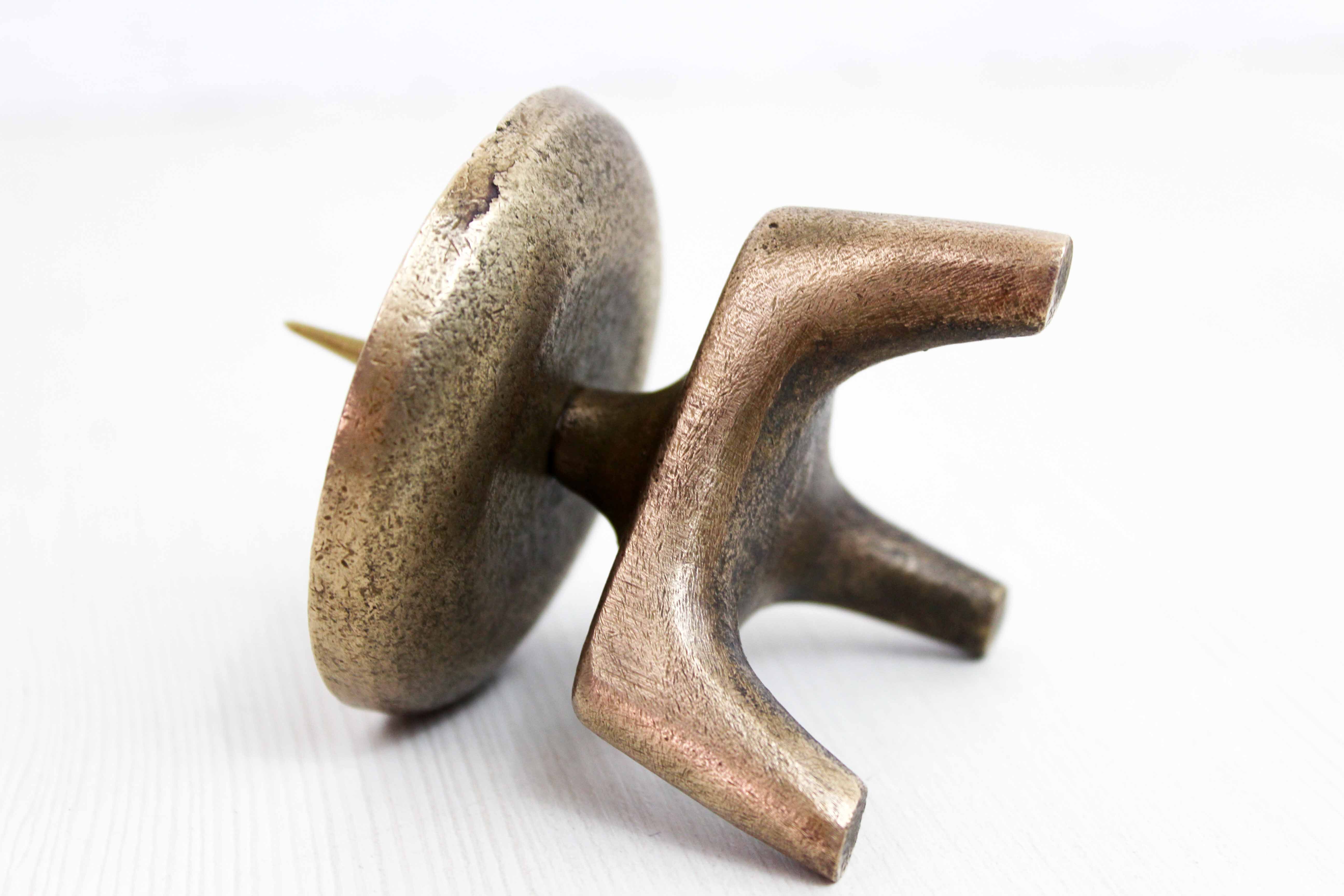 Brutalist bronze candle holder