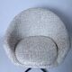 Fauteuil pivotant, tissu bouclé rouge et orange, années 1970