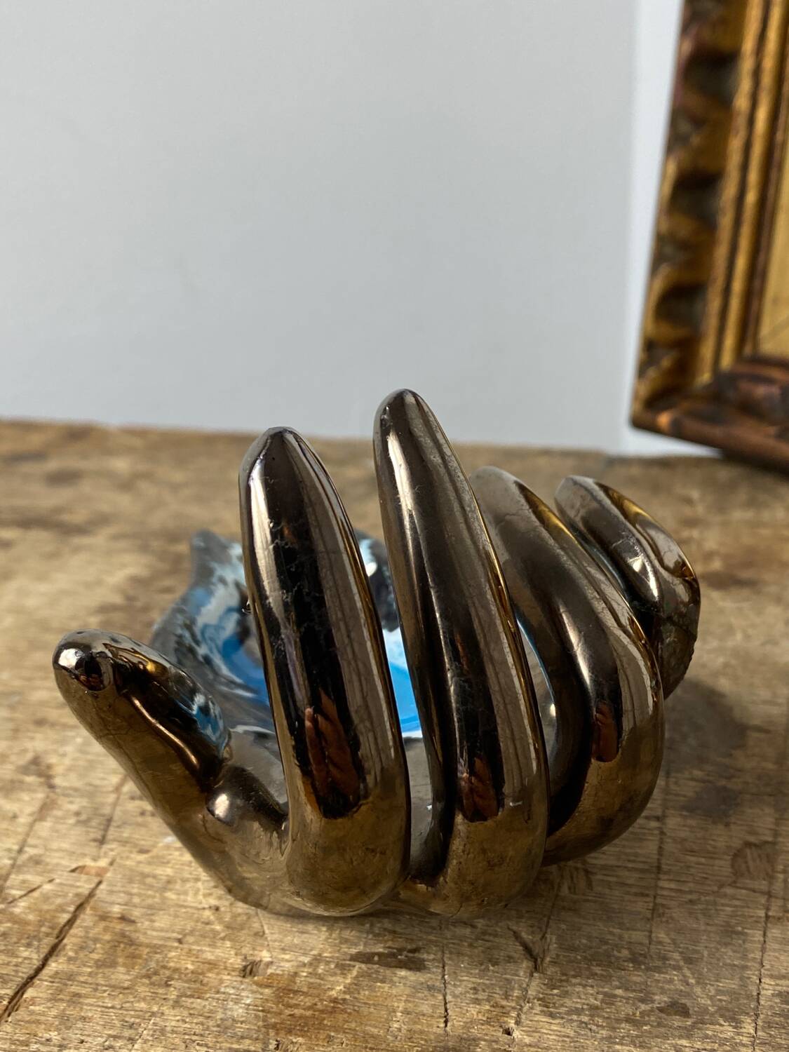 Vallauris iridescent ceramic hand emptier