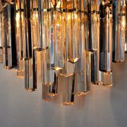 Pair of venini wall lamps, 3 levels, murano glass, italy, 1970