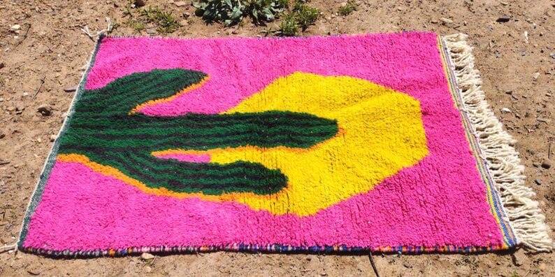 Handwoven Moroccan pure wool rug, size 150 x 250 cm