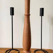 Bougeoirs teck et acier vintage
