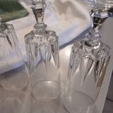 5 antique crystal flutes