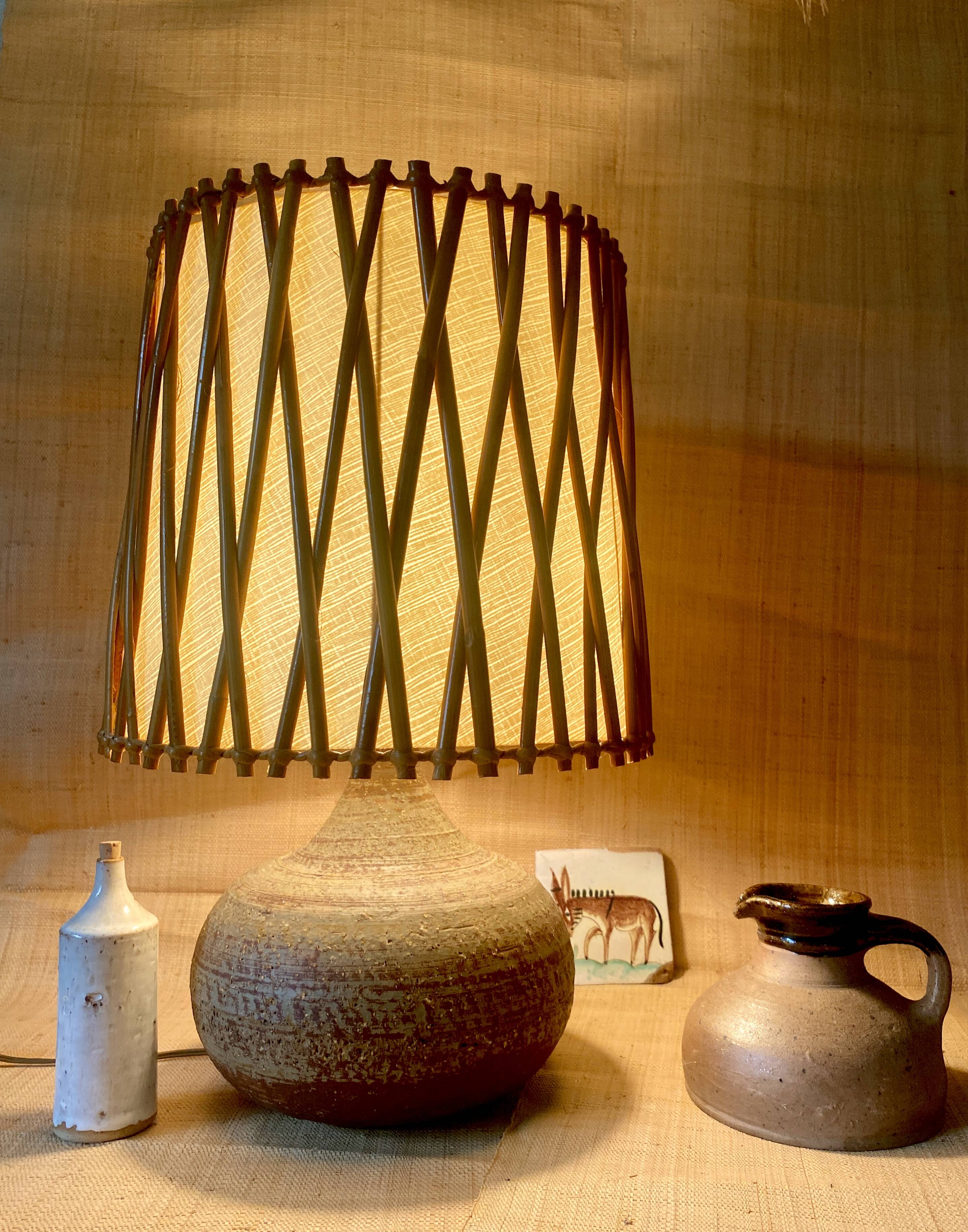 Pied de lampe grès , J.Pouchain Dieulefit