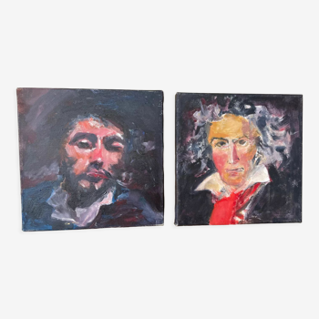 Portraits de Beethoven et Gustave Courbet