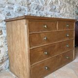 Old solid wood 5-drawer chest of drawers