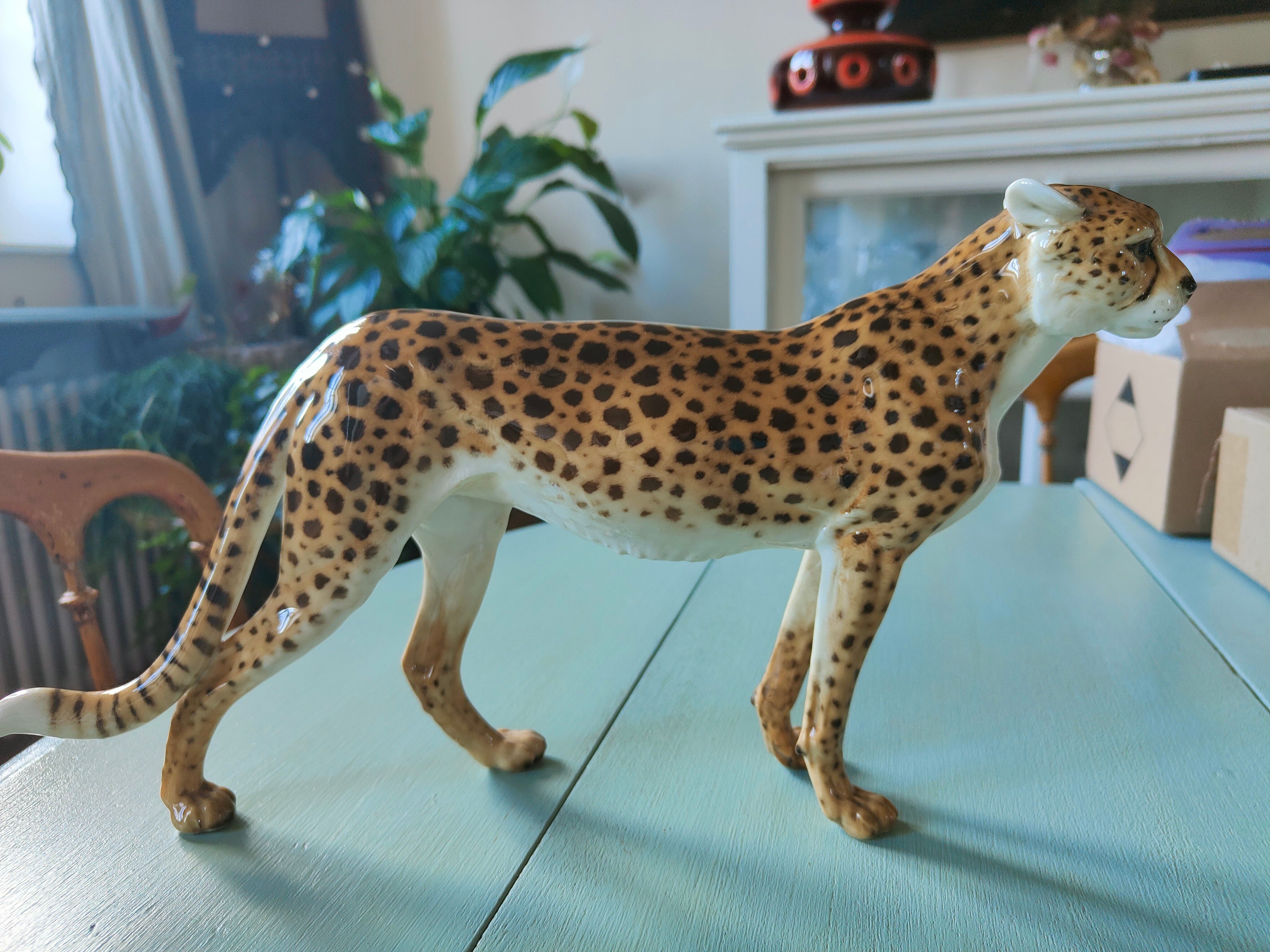Italian ceramic leopard sculpture