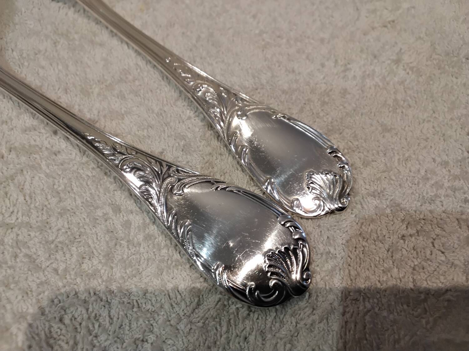 Fish serving set, 2 pieces, silver-plated metal, Christofle Marly silversmith