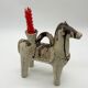 Ceramic candlestick horse, Sardinian, 1960s