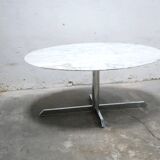 Vintage oval marble table published by Roche Bobois