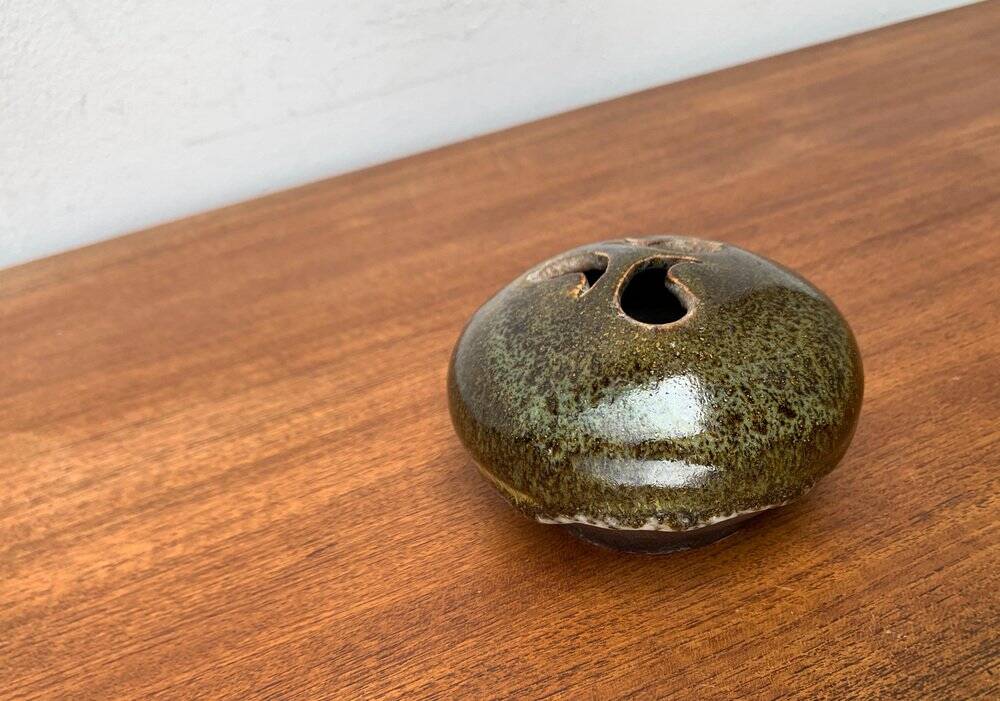 Ikebana vase in studio pottery by German artist Till Sudeck from the mid-century, 1960s.