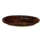 Old Dish In glazed gadrooned terracotta