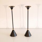Pair of Scandinavian candlesticks 1980