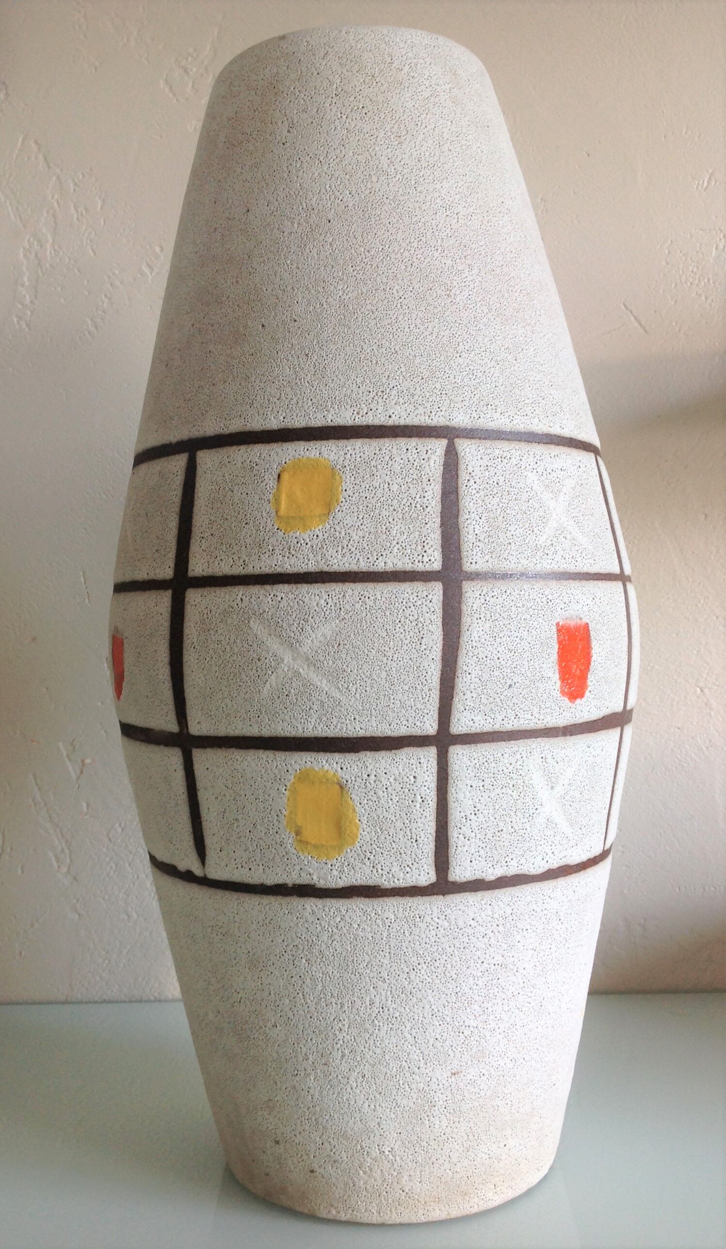 Vase ovoide en céramique grise par Scheurich Keramik vintage années 60-70