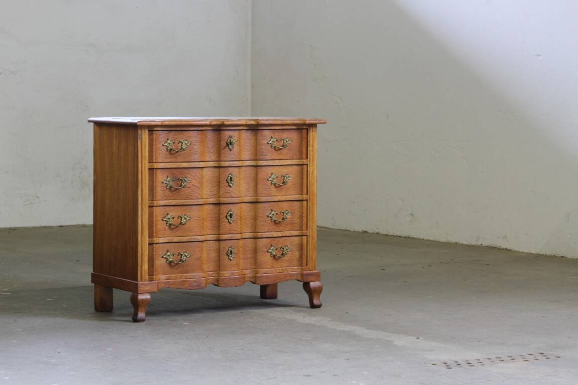 Vintage 1960s Danish Brutalist light oak dresser Kjærnulf & French style