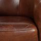 Vintage sheepskin club armchair in English style with deep colours