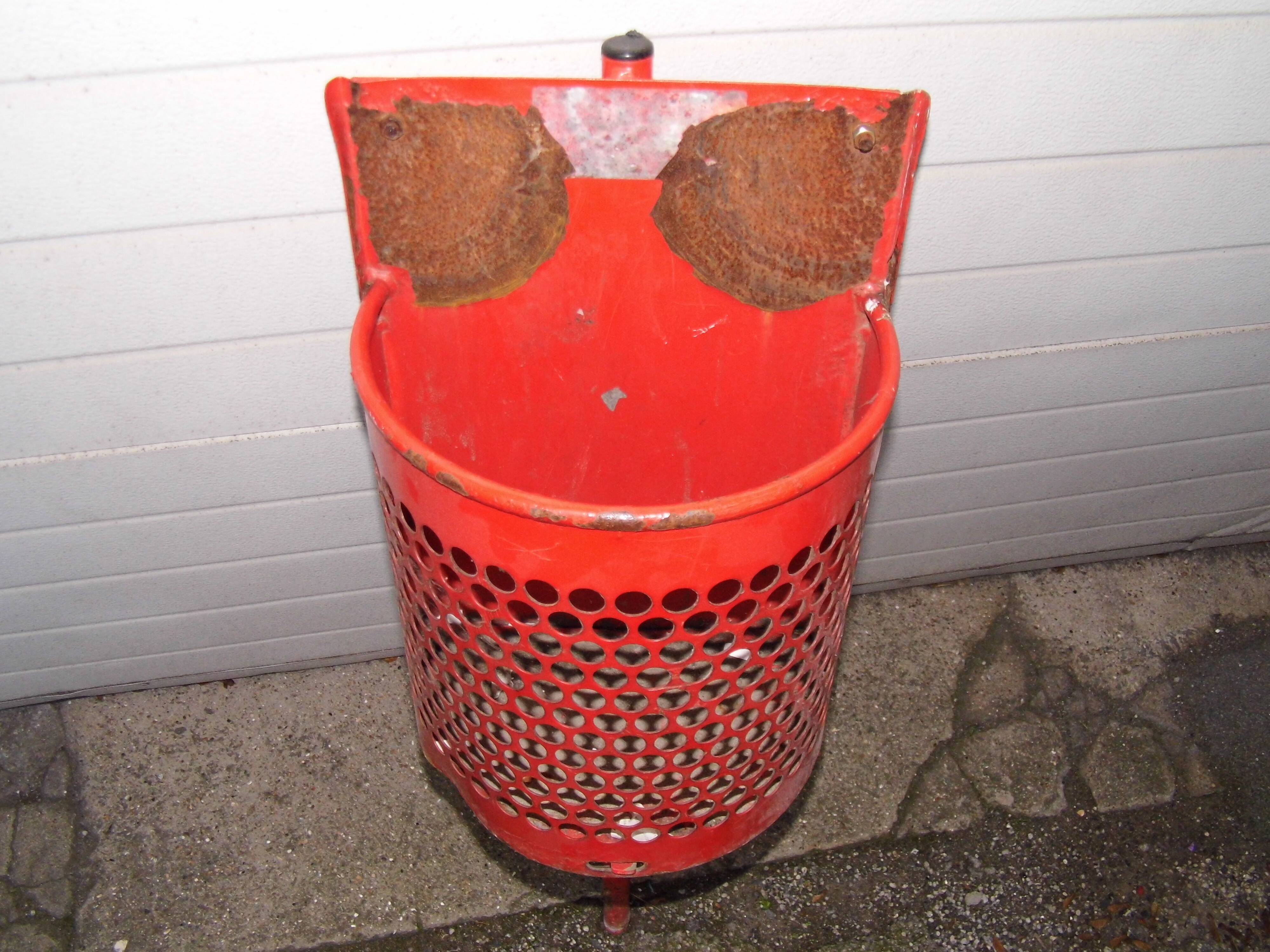 Industrial vintage metal community trash can