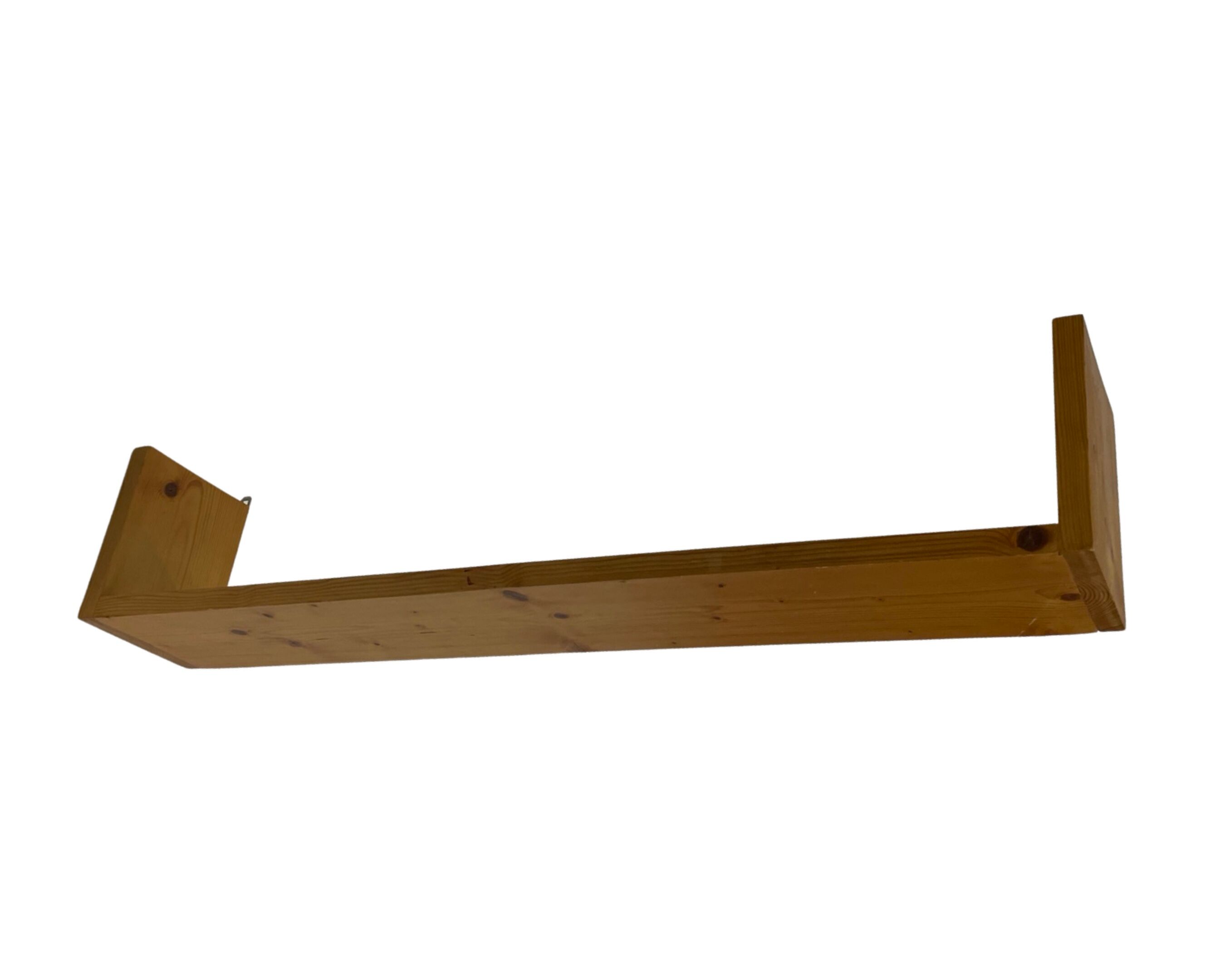 Vintage wooden wall rack bookshelf in pine