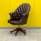 Fauteuil chesterfield directors en cuir brun