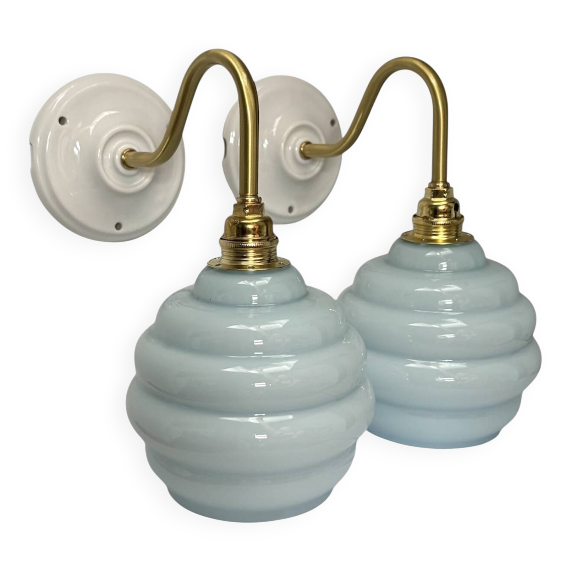 Pair of Art Deco swan neck wall lights