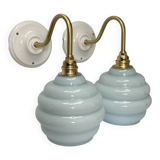 Pair of Art Deco swan neck wall lights