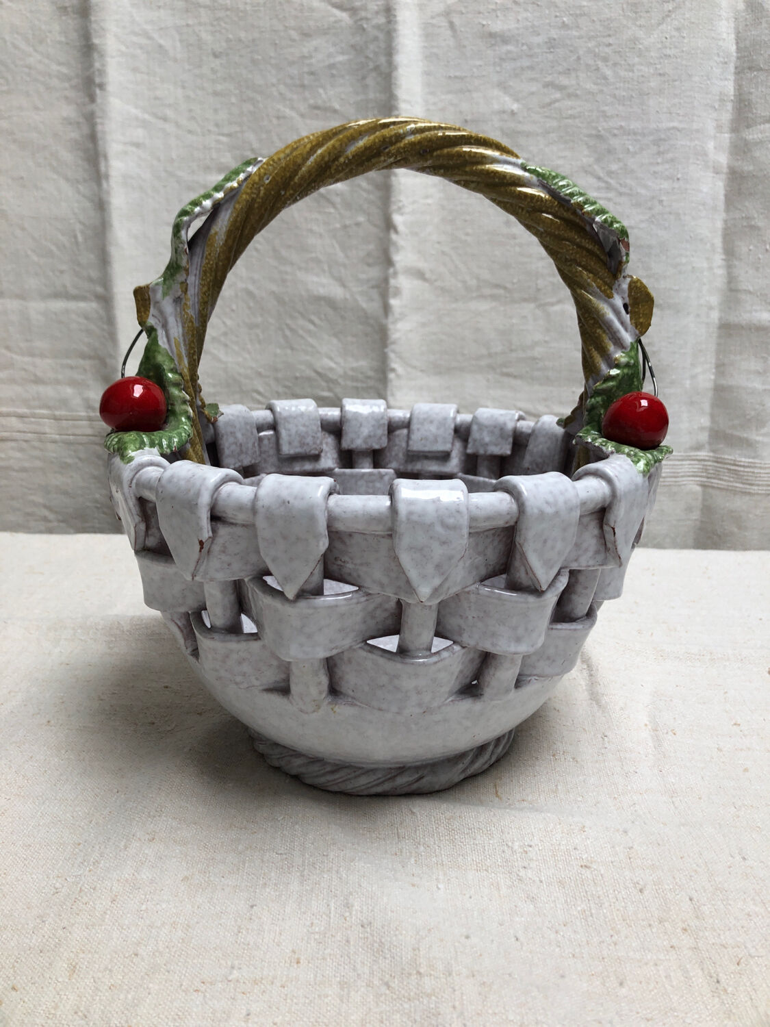 Cherry earthenware basket
