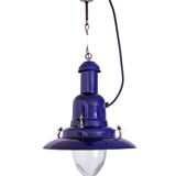 Industrial enameled sheet metal pendant light