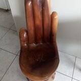 Chaise en acajou main de bouddha années 60