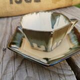 Set of 6 coffee cups with morvan sandstone saucers