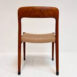 Refurbished set of 4 Model 75 chairs by Niels Møller, 1960s