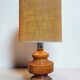 Vintage table lamp in glazed ceramic and chrome metal – 1970s