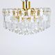 Large ceiling chandelier in gilded brass and glass Palazzo J.T. Kalmar, 1950s