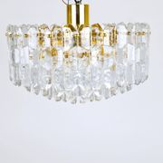 Large ceiling chandelier in gilded brass and glass Palazzo J.T. Kalmar, 1950s