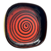 Grand vide‑poche céramique décorative motif spiralé rouge & noir