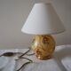 Pied de lampe boule à poser de table de chevet d’appoint en verre – impression florale e