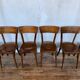 Set of 8 old wooden bistro chairs