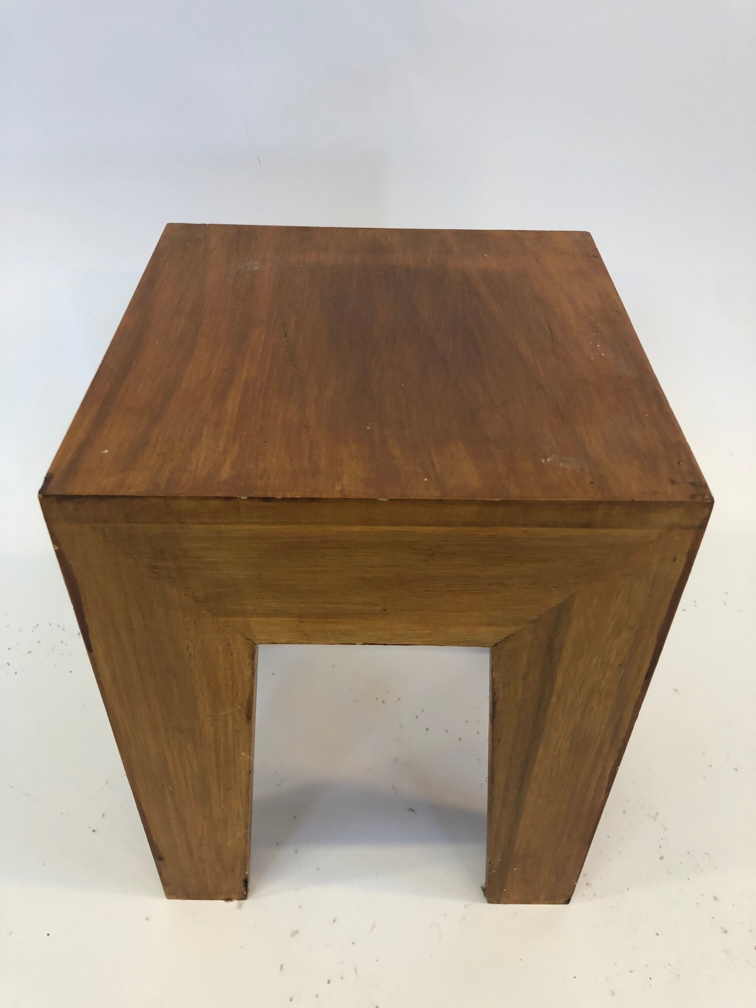 Vintage 1970s side table in minimalist wood