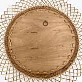 Vintage mirror in braided wicker - 45cm