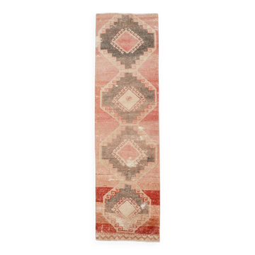 Tapis vintage en laine aux couleurs délavées, 3 x 10 po, 85 x 300 po