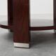 Pair of 2 round side tables in wood with metal, Belgium ca. 1980
