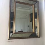 Golden mirror with 68 x 54 cm