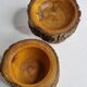 Set of two vacuum pockets made of ash wood turned