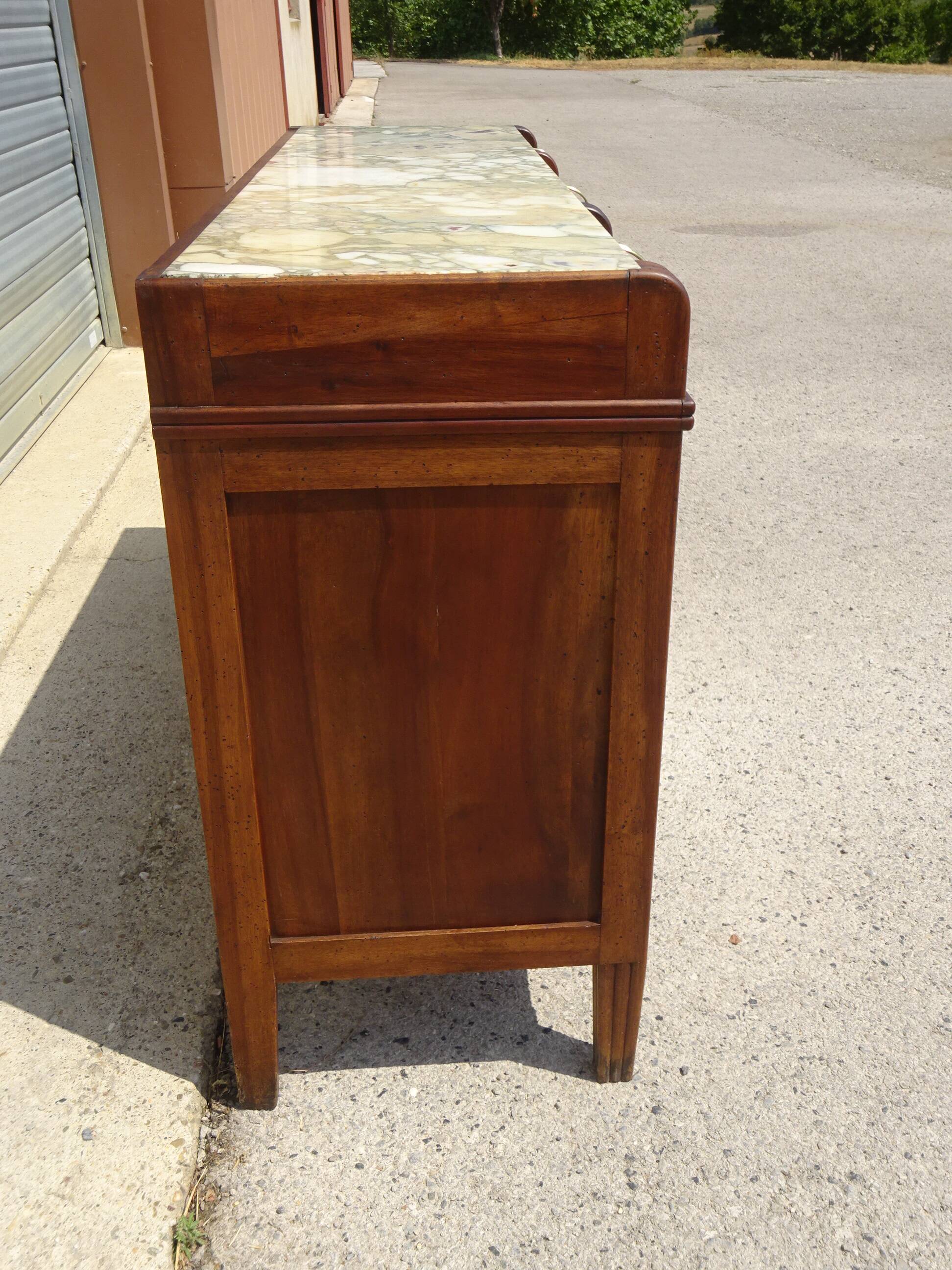 Art Deco sideboard in walnut with a marble top