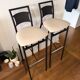 Lot de 2 chaises de bar noires - Design moderne